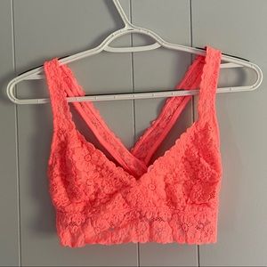 Aerie softest lace classic orange bralette   Size medium